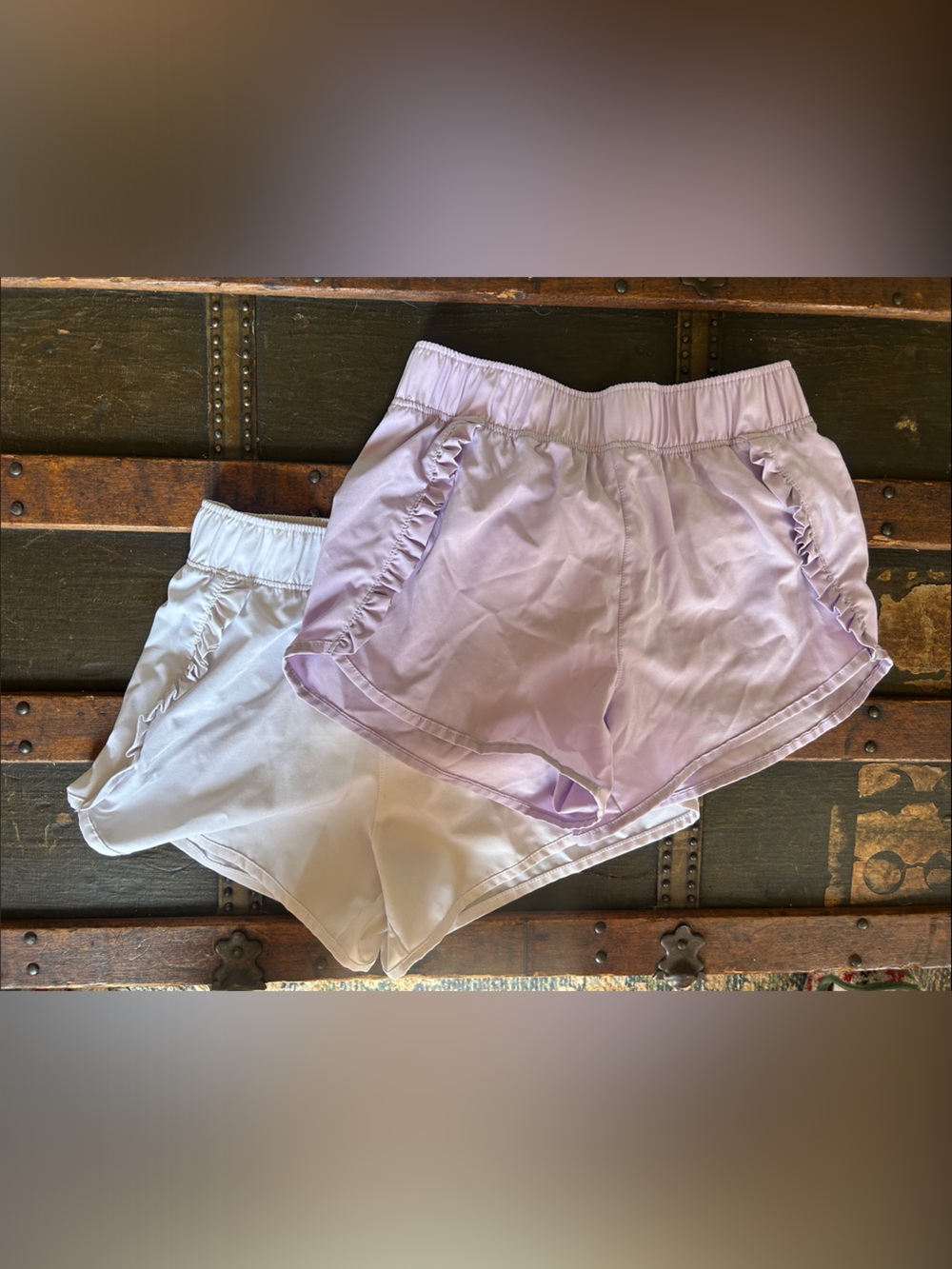 Yogalicious Lavender and White Athletic Shorts; girls 10